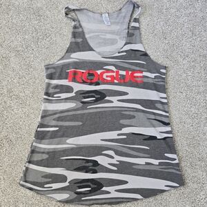 Rogue Women's Tank Top - Gray Camo with Red Logo